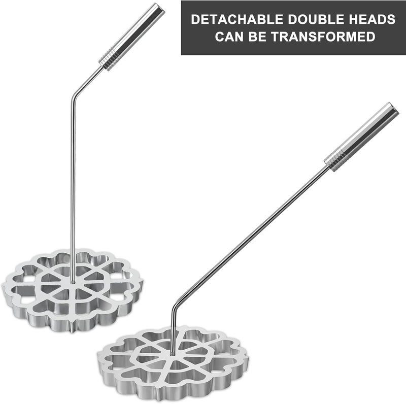 RO*TEL Bunuelos Mold with Handle,Rosette Timbale Iron Set Aluminum Waffle Molds with Handle,Funnel Cake Ring,Molde Para Buñuelos De Viento Maker Mexicanos,Rosette Cookie Cutter Tool - Image 3